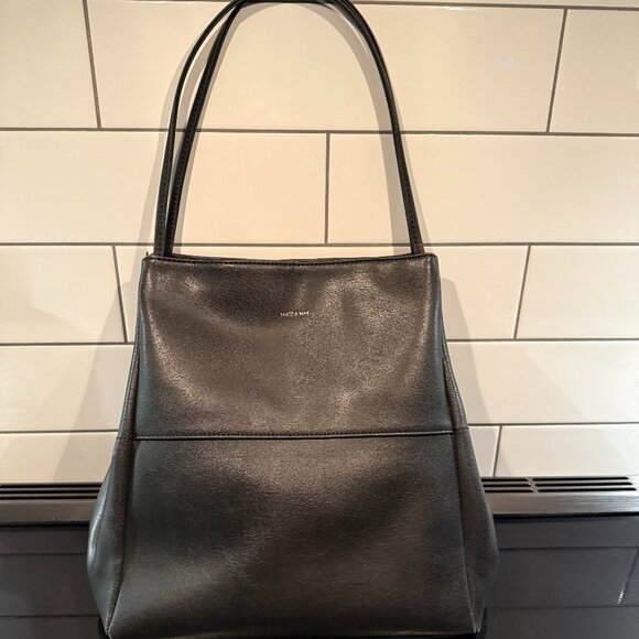 Matt & Nat Vegan Leather Tote – Black – Minimalist Chic - Picture 1 of 5